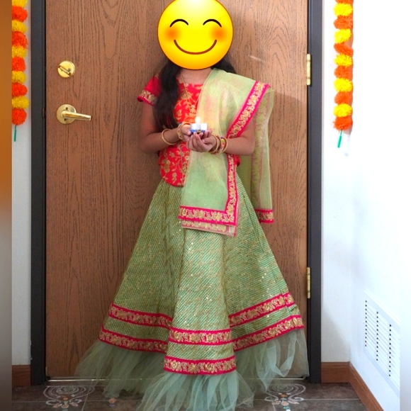 Beautiful party wear lahanga choli for 7 to 10 years girl - Picture 9 of 9